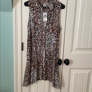Animal print button up dress